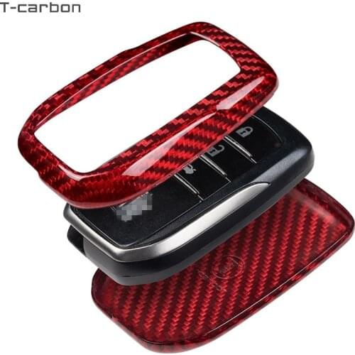 For Toyota Prius Camry Corolla C-HR CHR RAV4 Prado Vellfire Alphard Hilux Estima Car Key Case Cover Shell Carbon Fiber