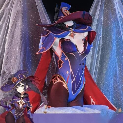 Genshin Impact Mona Cosplay Costume Carnival Halloween Costumes Women Cute Enigmatic Astrologer Bodysuit Cosplay Anime Outfits