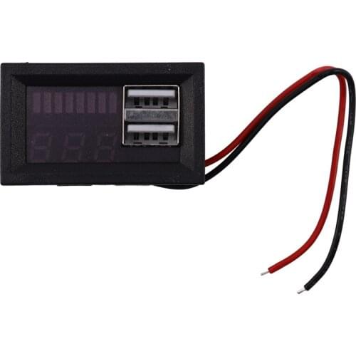 Hot Red Led Digital Display Voltmeter Mini Voltage Meter Volt Tester Panel for Dc 12V Cars Motorcycles Vehicles Usb 5V2a Output