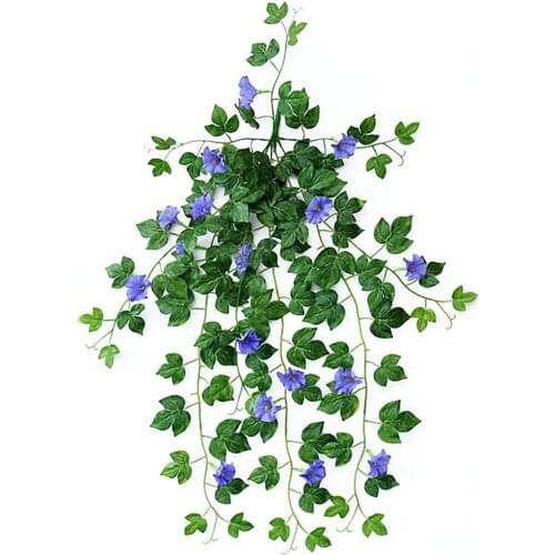 Artificial Vines Morning Glory Hanging Plants Garland Fake Green Plant