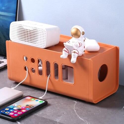 Cable Management Box Cable Organizer Storage Box Plastic Box Power Strips Protector Hide Wire for Desk TV Computer USB Hub Cords