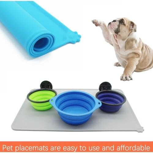 Waterproof pet mat for cats and dogs silicone pet food mat foldable and easy to carry feeding mat car seat easy to clean