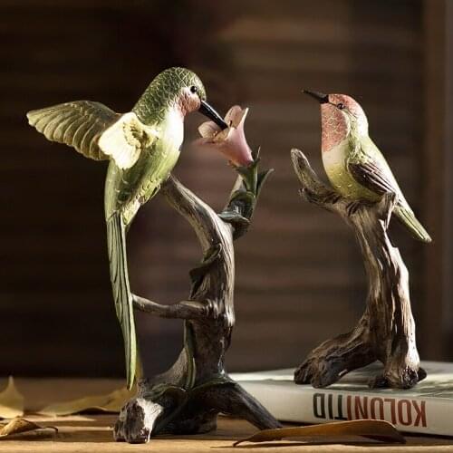 Creative jungle hummingbird household accessories for antique window bedroom living room animal bird decoration Arts Crafts