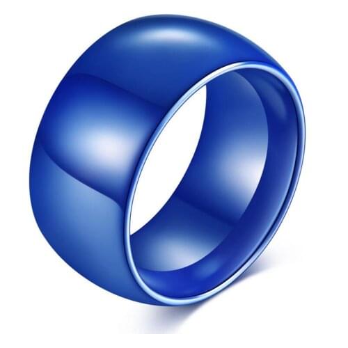 Fashion Simple Womens High Grade Ring Blue White Ceramic Ring Blue High Polish Ring Good Quality