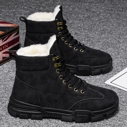 Men Casual Winter Snow Boots Men Vogue Sneakers Student High Top Shoes Outdoor Walking Shoes Popular Men Vulcanize Shoes 35