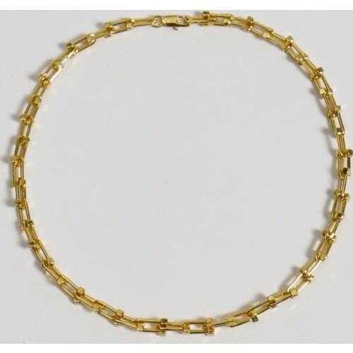 Necklace womens hip hop ladder gold lock collarbone chain design sense neck chain necklace