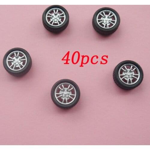 40pcs Plastic Rubber Micro Wheel 1.95mm Shaft Landing Gear Tire Mini Glider 16mm Wheels 4WD Car Parts for RC Toy Accessories