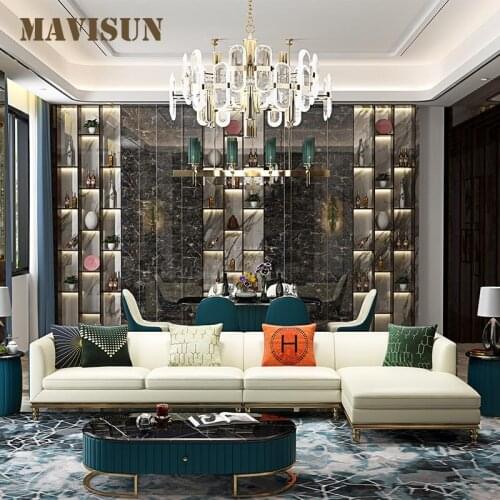 Simple Corner Sofa Set Living Room Furniture New Design High-End Antique Chesterfield Sofa White Modern Long Chair Bed L Shaped