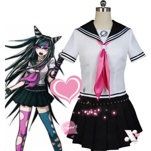 Super DanganRonpa Ibuki Mioda Cosplay Costume Dress Uniform Suit Halloween Carnival Costume And Wig