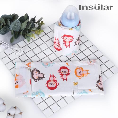 USB Milk Warmer Insulated Bag Portable Travel Cup Warmer Baby Nursing Bottle Cover Warmer Heater Bag Infant Feeding Bottle Bags
