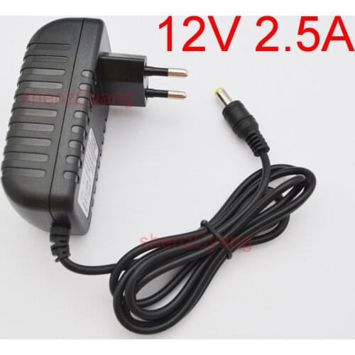 High quality 1PCS 12V 2.5A / 2500mA 30W Led Power Adapter EU plug for SMD LED Light DC plug 5.5mm x 2.1mm-2.5mm