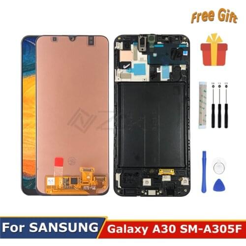 6.4" Amoled For Samsung Galaxy A305 Full Glass Screen A30 LCD Display Digitizer Parts SM A305f A305fn A305A A305GN/DS Assembly