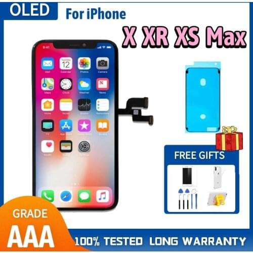AAA+++ OLED For iPhone X XS Max XR LCD Display TFT Incell With Touch Screen Digitizer Replacement Assembly Black JK HE GX