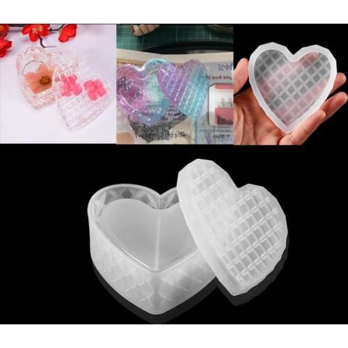 1pcs Storage Box Mold Resin Silicone Mold Heart Boxes Crystal Glue Epoxy Resin Gift Box For DIY Jewelry Making Supplies