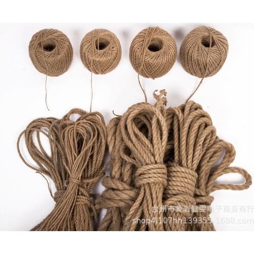20m/Lot 14mm Natural Jute Hemp Rope Cord Webbing DIY Handmade Accessories Photo Wall Tag Decoration Survival Tools