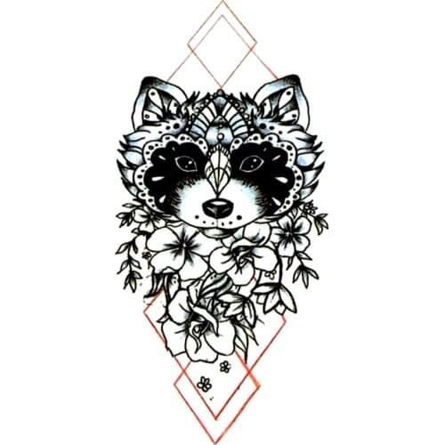 30pcs Raccoon Waterproof Temporary Tattoos Men Fake Tattoo Sleeve Harajuku Tatoo Temporary Stickers Tatuagem