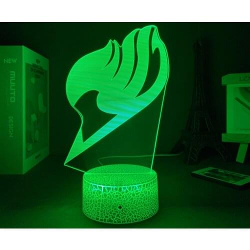 3D Lamp Anime Fairy Tail Manga Natsu Dragneel and Erza Scarlet Hug Night Light Led Touch Sensor Nightlight for Child Fairy Tail