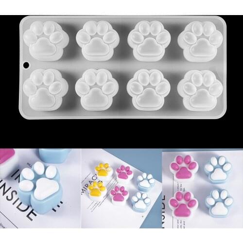 3D Cute Cat Paw Silicone Mold Cute Animal Crystal Epoxy Resin Casting Mould for DIY Resin Keychain Pendant Crafts Jewelry Making