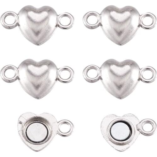 5 Sets 17x10x6.5mm Heart Brass Magnetic Clasps Nickel Free Connectors Components for DIY Jewelry Making Accessories