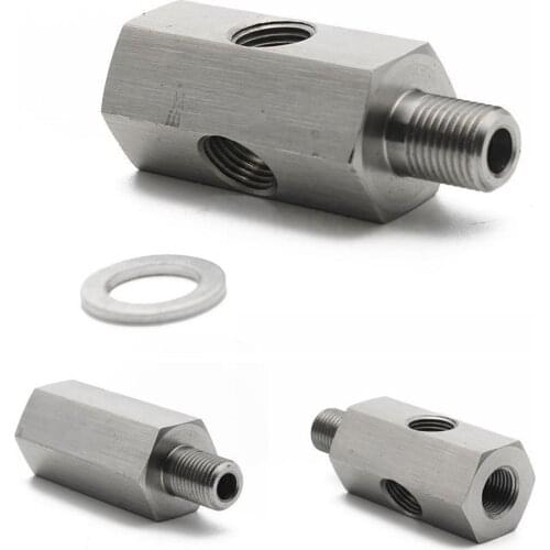 50mm 1/8'' BSPT Oil Pressure Sensor Tee to NPT Adapter Turbo Supply