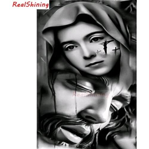 5D Diy Diamond Painting Cross Stitch full Square Diamond Embroidery Virgin Mary and Jesus picture for room Decor H2297