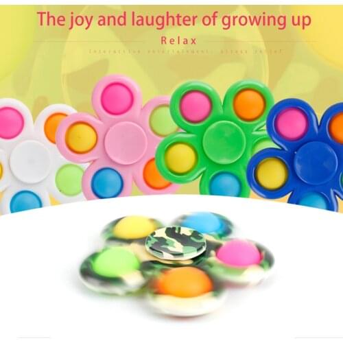 Anti Stress Controller Educational Toy Push Bubble Sensory Toy Autism Squishy Pressure Reliever Dimple Fidget Toy Spinning Top