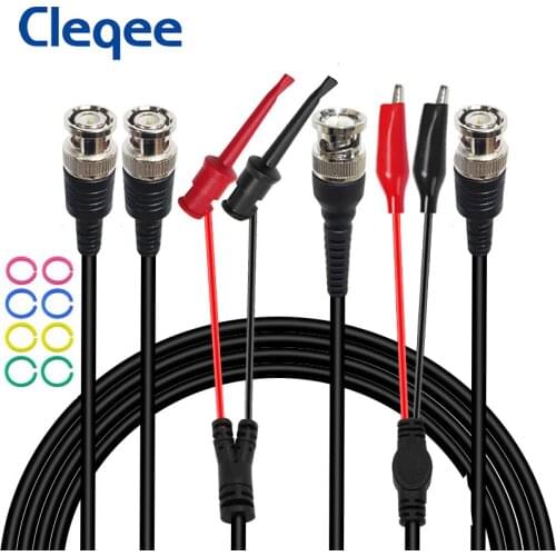 Cleqee P1260 Coaxial Cable Test lead kit BNC to BNC &Alligator Clip &Test Hook test lead