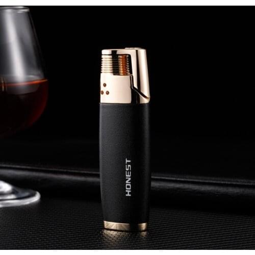 Honest Jet Torch Lighter Windproof Blue Flame Cigarette Cigar Lighter Inflatable Butane Lighter Smoke Accessories Gadget for Men