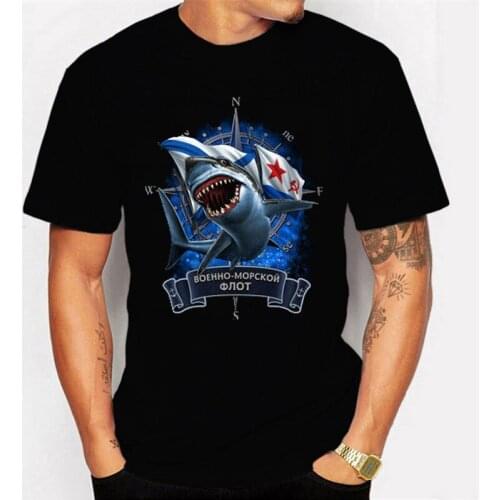 T-shirt Navy Russian short sleeve Russian shark military worship mens army Russian cotton mens shirt