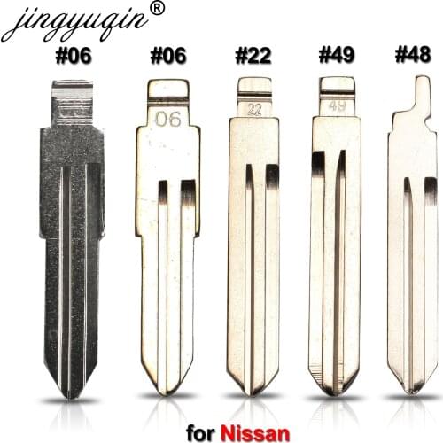 Jingyuqin 15pcs #06 22 48 49 Blank For Nissan A33 A32 Tiida Sylphy Teana Livina Sunny X-Trail Flip KD Remote Key Blade NSN14