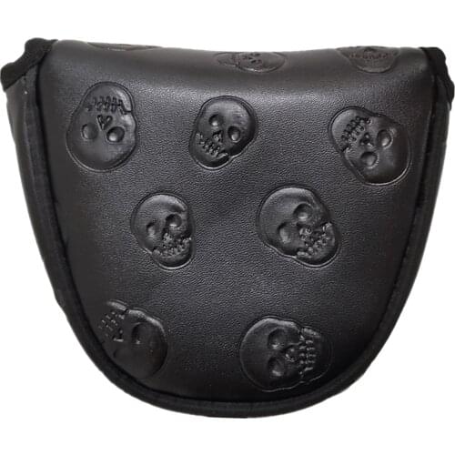Golf Mallet Putter Covers Headcover Synthetic Leather Skull Pattern Club Accessories Golf Putter Head Cover Golfer Gift