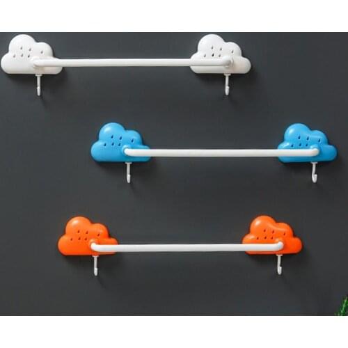 Creative Cloud Shape Towel Rack Shoes Holders Wall Mounted Traceless Good Load Capacity ABS Towel Storage Rack for Bathroom