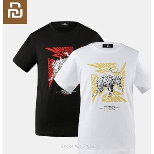 MIKEBOY fashion Tiger Flock Print T-shirt Cool comfortable summer Men Leisure sport Round neck Solid color Short sleeve