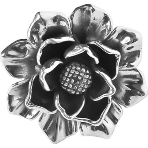 Cute Ring for Women Teen Girls|3D Vivid Flower Adjustable Ring Silver Color Ring for Women and Girls T21F