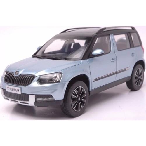 1:18 Diecast Model for Skoda Yeti Blue SUV Alloy Toy Car Miniature Collection Gifts