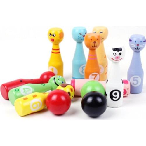 Bowling Set Kids Hands-on Intellectual Development Toy Creative Cartoon Animals Kids Outdoor Lawn Yard Game Ball Toys for Baby