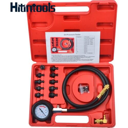 12 piece Engine Oil Pressure Test Kit Tester Car Garage Tool Low Oil Warning Devices