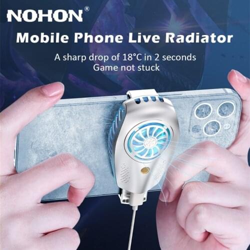 NOHON Mobile Phone Cooler Fan Cooling Heat Sink Enfriador Cell Phone Radiator Fan Gamepad Cooler for iPhone Samsung Xiaomi