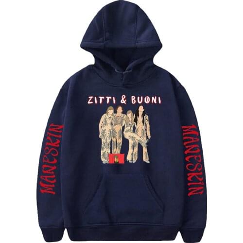 PrintHeavy Metal Rock Band Maneskin Autumn And Winter Holiday Men/Women Fleece Hooded Streetwear HIP HOP Style Sportswear