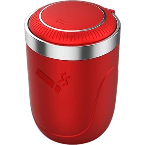 Car Ashtray with LED Light Push Type Auto Vehicle Cigarette Ashtray Holder Decor Dropshipping