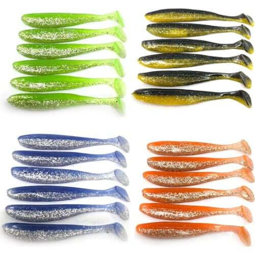 6pcs / lot Easy Cleaner Soft Lures 85mm /4g Silicone Bait Double Color Carp Artificial Fishing tackle Fishing Lures