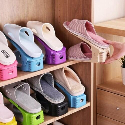 Durable Adjustable Shoe Organizer Footwear Support Slot Space Saving Cabinet Closet Stand Shoes Storage Rack Shoebox Shoe Hanger