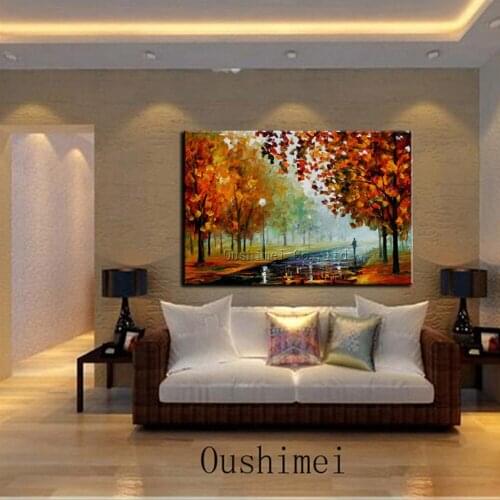 Hand Painted Modern Impression Landscape Picture Canvas Wall Art Street Scenery Painting For Decor Hang Painting Oil Painting