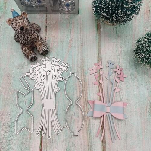 Bouquet bow dies flower Metal Cutting Dies cut die decoration Scrapbooking Album Paper DIY Card Craft Embossing Die Cuts
