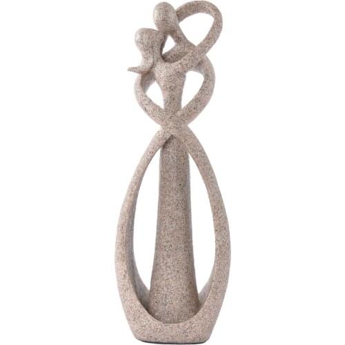 Natural Handmade Sandstone Statue Hug & Love Sculpture Couple Lovers Gift