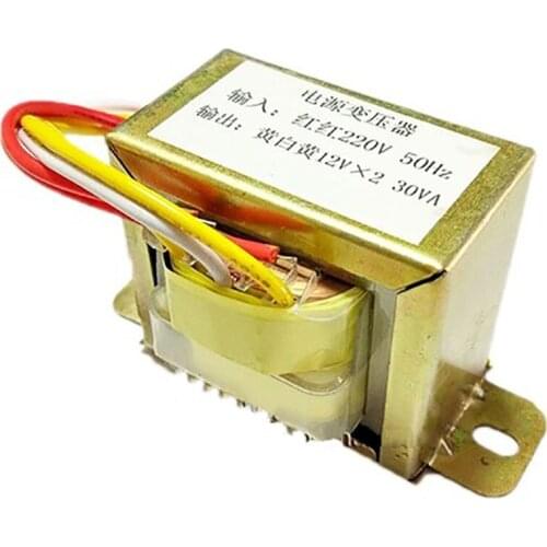 EI57 30W 220v-12v transformer input 220v 50Hz output 30VA double 12v power transformers