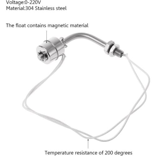 Internal Float Switch High Temperature 200℃ L Type Liquid Controller Water Level Sensor 304 Stainless Steel
