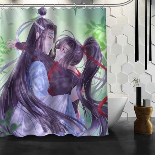 ShunQian Mo Dao Zu Shi Anime Shower Curtain Polyester Fabric Bath Screens Curtains For Bathroom 3D Waterproof Bath Curtain Hook