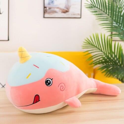 Zqswkl 50/70/90cm cartoon whale plush toy doll creative marine life large stuffed toys doll childrens birthday gift long pillow