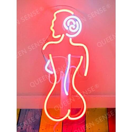 14“ Butt Back Pole Girl Live Nudes Acrylic Custom Neon Light Lamp Sign Beer Bar Handmade Home Wall Room Windows Tube Artwork H
